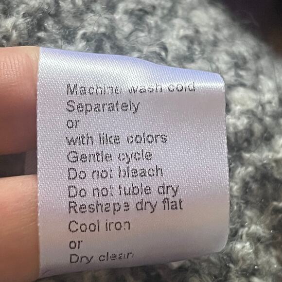 Women's Cocogio gray tweed open winter fall wool blend cardigan sweater size M - Picture 5 of 6